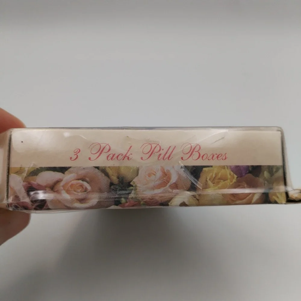 3 Pack Pill Metal Boxes Angels Querubim Victorian Style Plastic Tray In Each Box